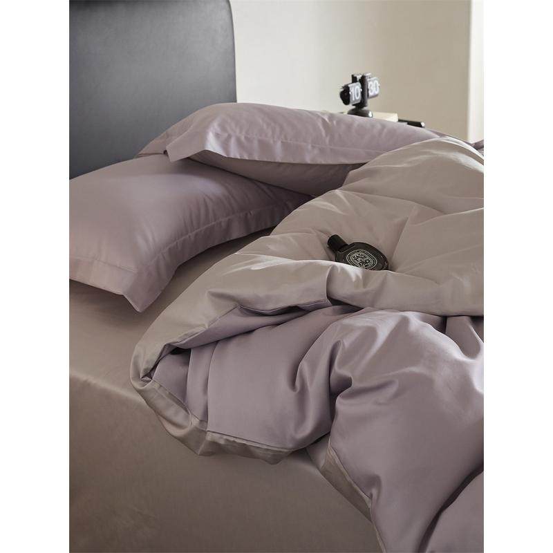 100支长绒棉琉璃紫色裸睡四件套全棉1.5m1.8公寓床上用品床单被套,床上用品,床品套件/四件套/多件套,淘宝优惠券,粉丝福利购,淘宝优惠卷