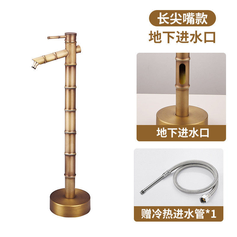 户外全铜仿古竹节龙头浇花水管立柱防冻裂室外花园水栓庭院别墅