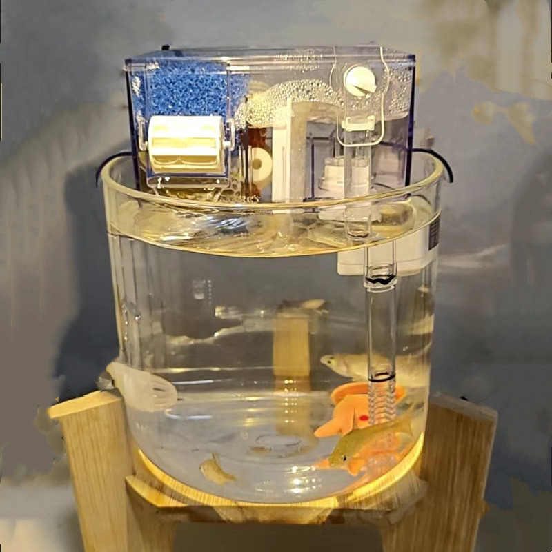 热销圆柱鱼缸加厚大小号玻璃客厅家用落地花瓶圆形圆柱形招财直筒