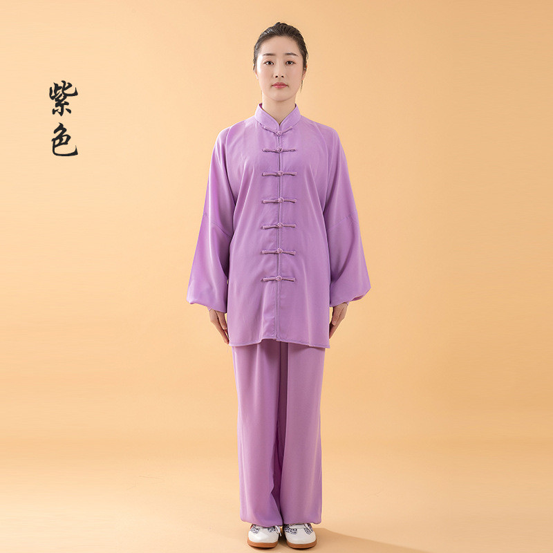 情宏麻纱棉加丝太极服练功服表演服太极拳服装男女武术功夫服批发