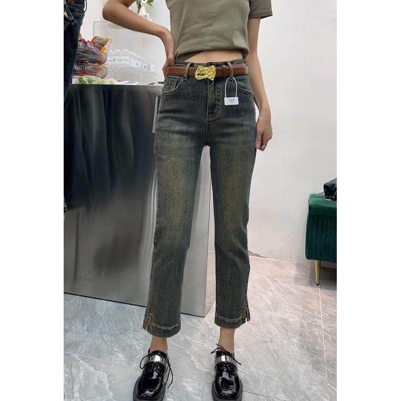 梨型身材大码弹力蓝女春胖妹妹显瘦开叉烟管裤,女装/女士精品,大码裤装,淘宝优惠券,粉丝福利购,淘宝优惠卷