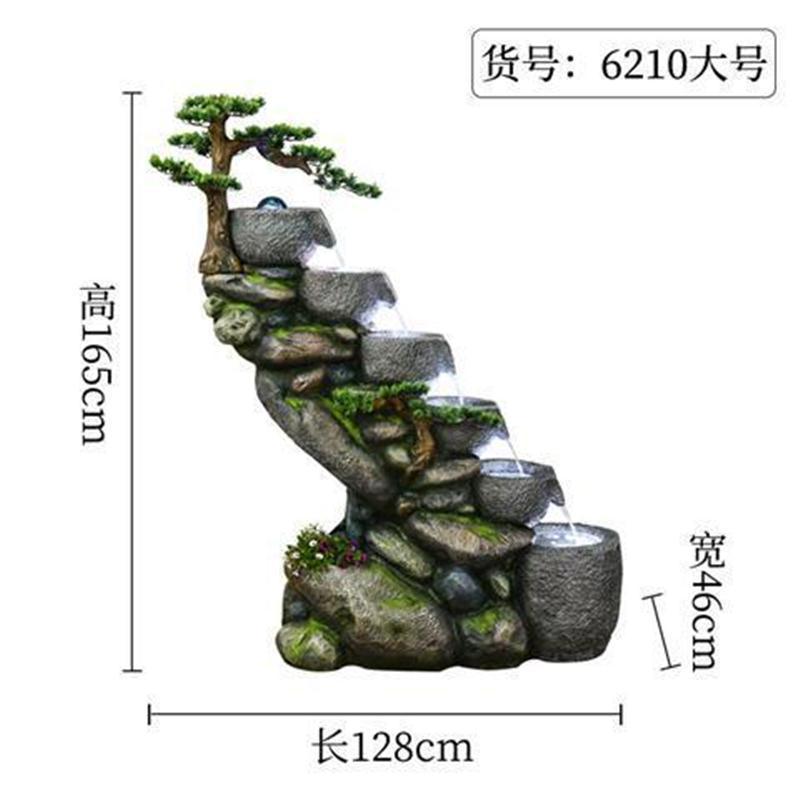 水缸假山流水喷泉阳台鱼池小型户外花园布置招财庭院循环造景摆件