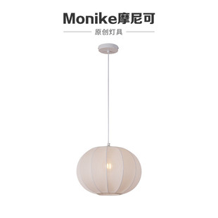 布艺柔和氛围简约餐吊灯摩尼可MoniKe民宿设计师单头现代前台灯具