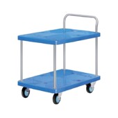 schmeid施四轮两层车板式 金属轮架静台车单扶手150kg盾塑料手推车