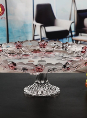 热销包邮原装进口walther华特德国无铅水晶玻璃家用大号果盘糕点