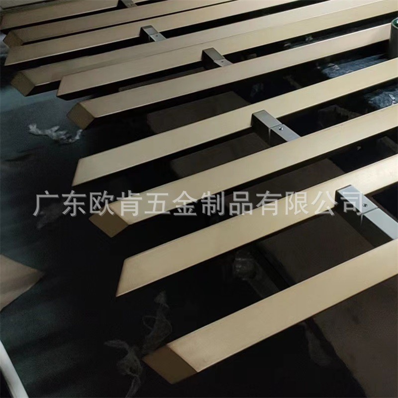 欧肯五金精简木门玻璃门304#不锈钢菱形方管工艺拉手把手直销