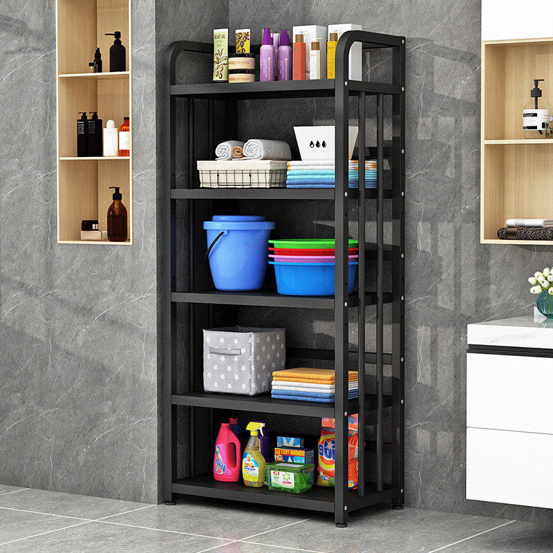 热销浴室置物架落地式金属免打孔脸盆架多层洗手间厕所卫生间收纳