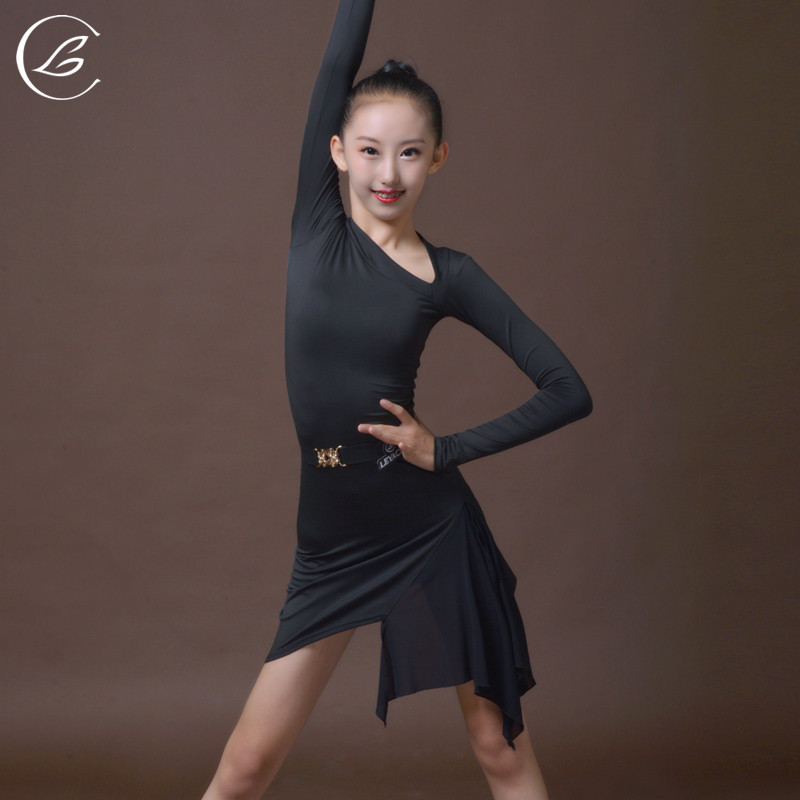 乐雅池春款拉丁舞服儿童女少儿练功服拉丁表演