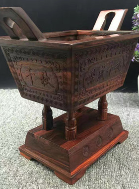 红酸枝木鼎盛千秋一言九鼎香炉红木摆件工艺礼品摆设办公收藏