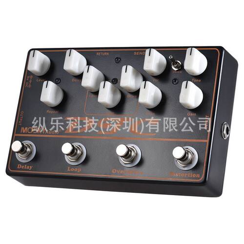 热销moskydtc4合1电吉他效果器踏板失真+超速驱动+循环+延迟爆品
