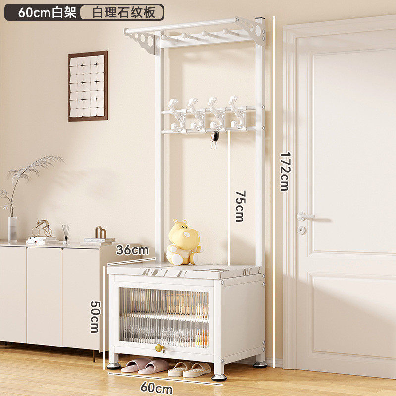 家用衣帽架落地北欧简易门口鞋架挂衣架一体门厅换鞋凳鞋柜衣帽架