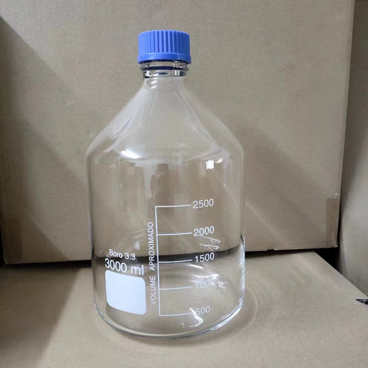 5000ml 蓝盖试剂瓶5l刻度瓶盖蓝2000ml3000ml10l高硼硅玻璃黄盖