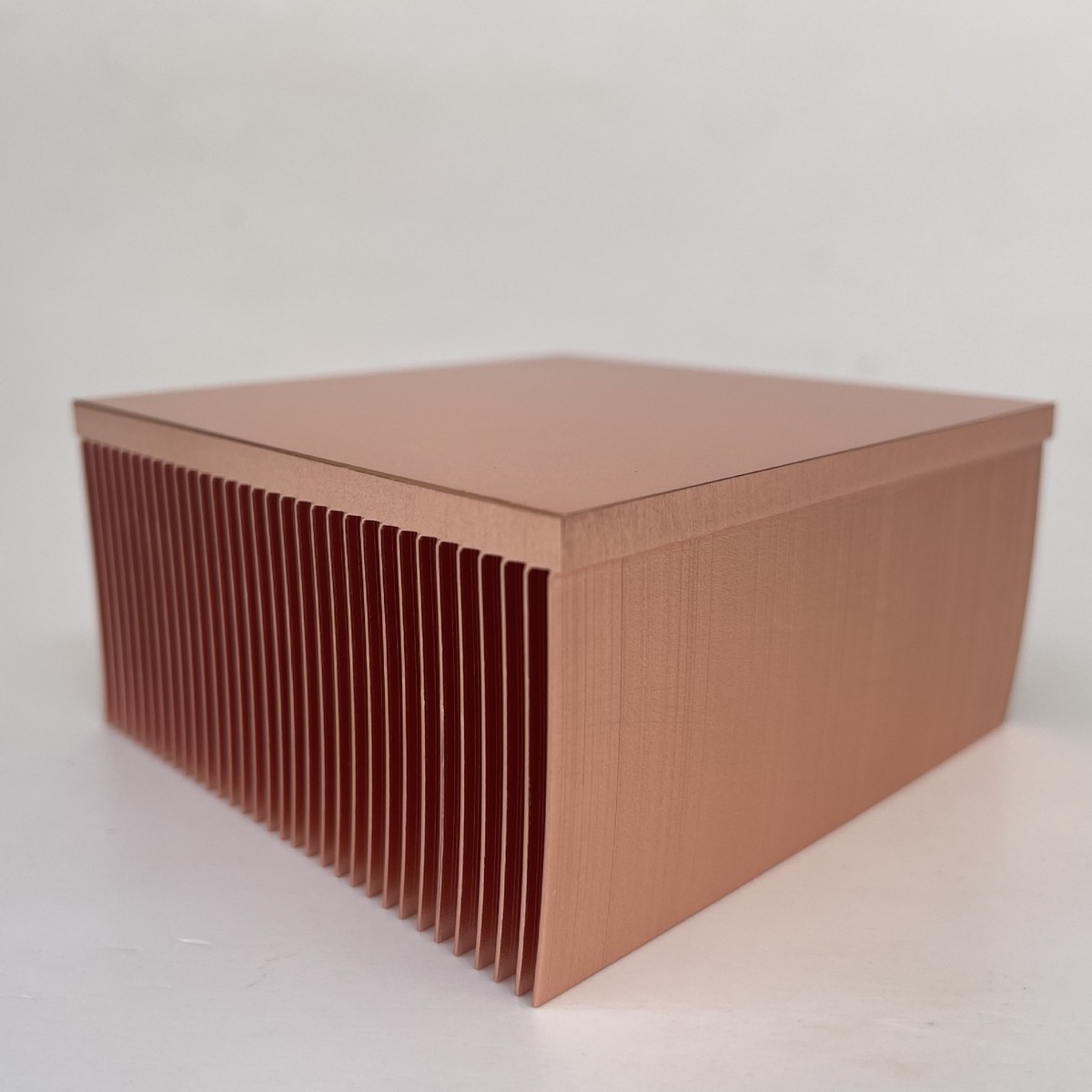 厂家直供铜铲散热片80x80x40mm高密齿铲齿散热铜工业设备散热器