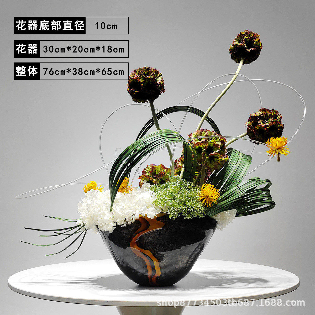 轻奢高端仿真摆件花艺美式装饰售楼处客厅茶几仿真植物盆景摆设品,家居饰品,仿真花/假花,淘宝优惠券,粉丝福利购,淘宝优惠卷