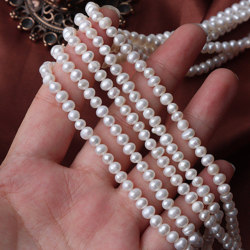4-4.5mm冲头天然淡水珍珠裸珠diy手工穿珠材料一串长约37cm,居家布艺,珠子/钻饰/花朵等配饰,淘宝优惠券,粉丝福利购,淘宝优惠卷