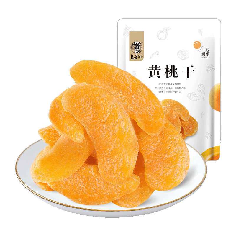 新货ii华味亨黄桃干100g休闲零食果干特产果脯水果干桃干果桃肉果