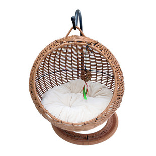 热销厂家批发供应可拆洗手工仿藤宠物猫窝跨境电商藤编猫吊床