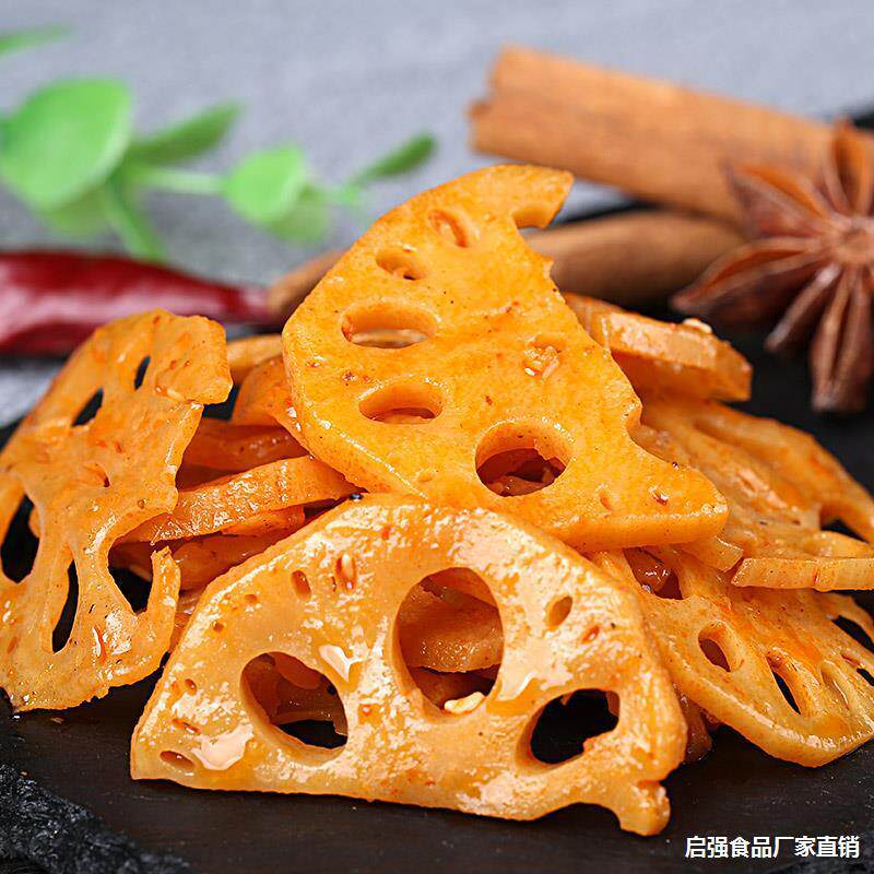 新货渝美滋卤藕片香辣小包装素菜莲藕片即食低不发脂零食胖脆藕片