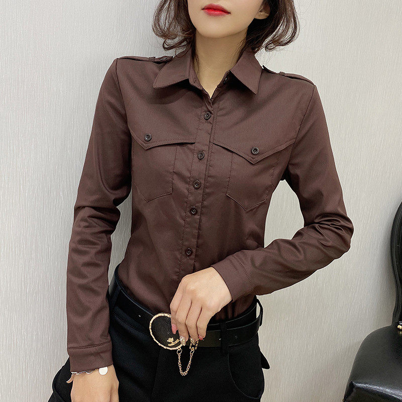 加绒衬衫女长袖2025年新款韩版时尚气质加厚保暖工装职业衬衣