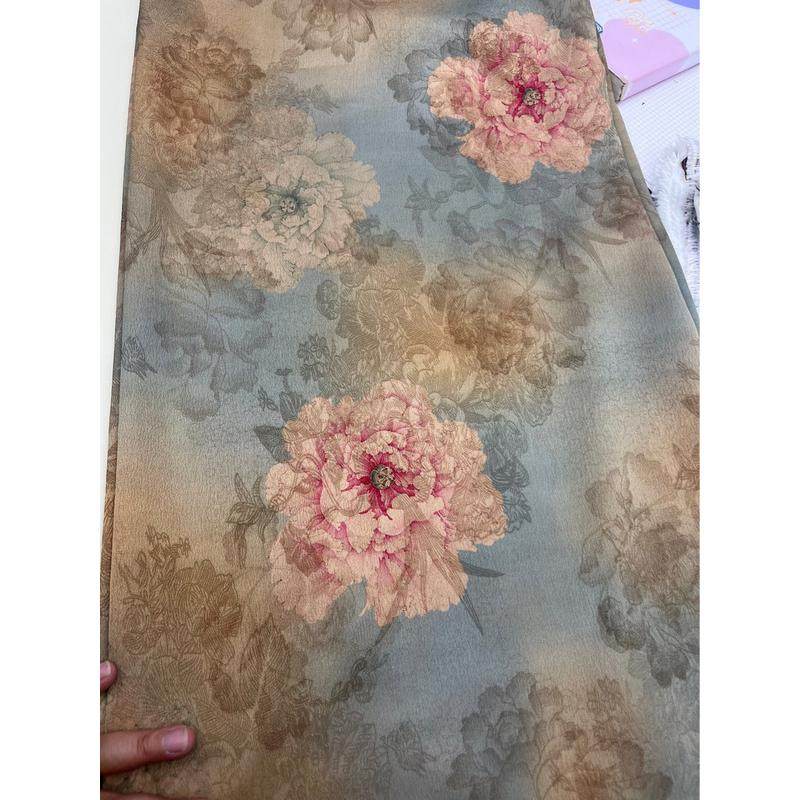 2024年新款仿冠乐绉提花牡丹花旗袍手工diy面料,居家布艺,海绵垫/布料/面料/手工diy,淘宝优惠券,粉丝福利购,淘宝优惠卷