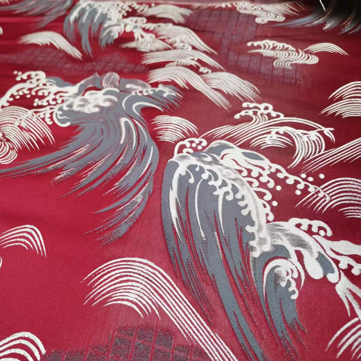 新中式高精密提花布料 轻奢风沙发坐垫抱枕面料 桌旗装饰布料批发