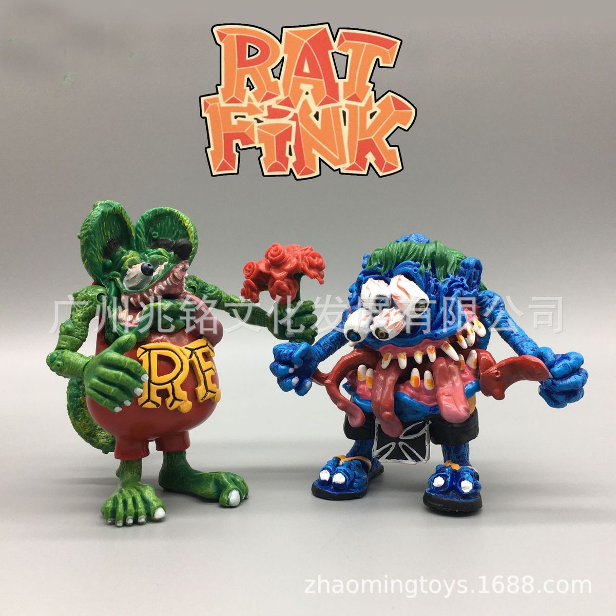 潮玩RATFINK芬克老鼠欧美机车改装文化代表符号可动关节摆件