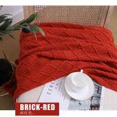 装 饰北欧复古菱格针织毛毯床尾搭毯民宿酒店用出口毯沙发毯