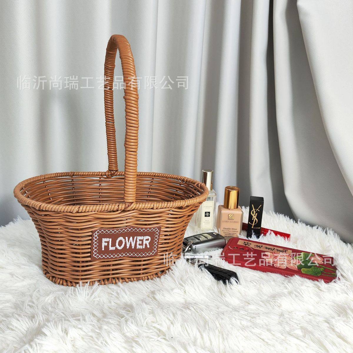 手工编织田园风木制收纳篮手提篮花篮花艺插创意花篮藤编手提花篮,鲜花速递/花卉仿真/绿植园艺,多肉植物,淘宝优惠券,粉丝福利购,淘宝优惠卷