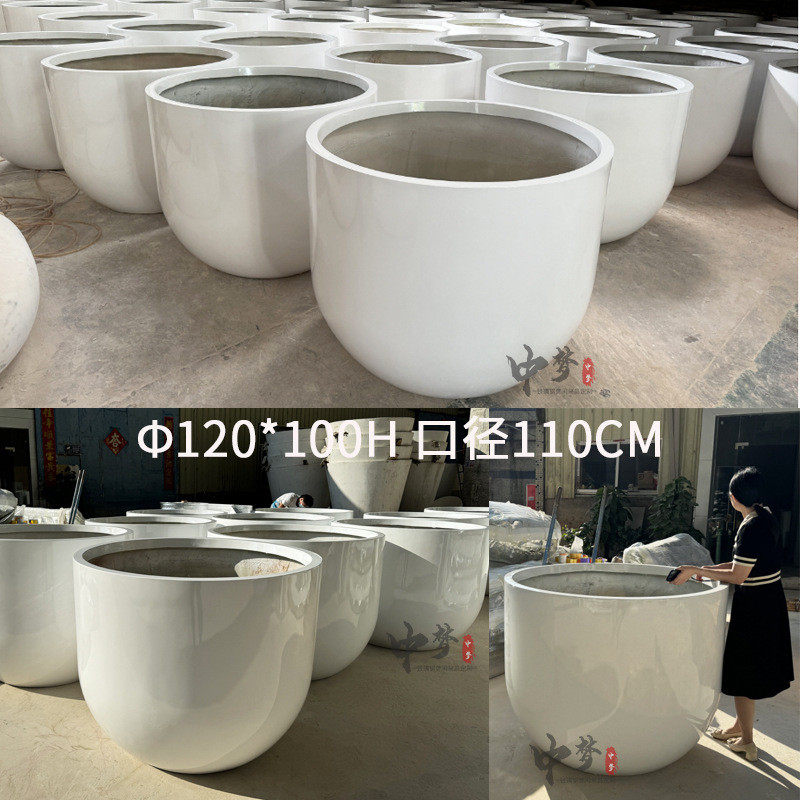 热销玻璃钢户外大口径种树圆形公园花盆花箱广场公共区域园林组合