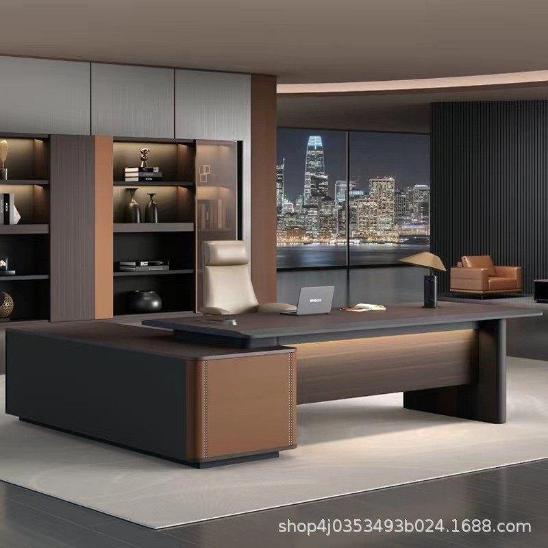 热销老板桌现代简约桌椅总裁经理桌办公家具感轻奢主管办公桌大班