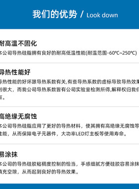 定制电子电器元器件cpu耐温绝缘灰色led白/导热硅脂罐装导热膏