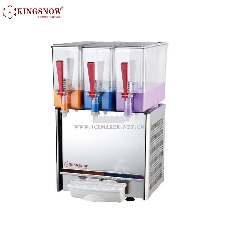热销KINGSNOW三缸果汁冷饮机LP10Lx3喷淋/搅拌式10L冷热饮料机出