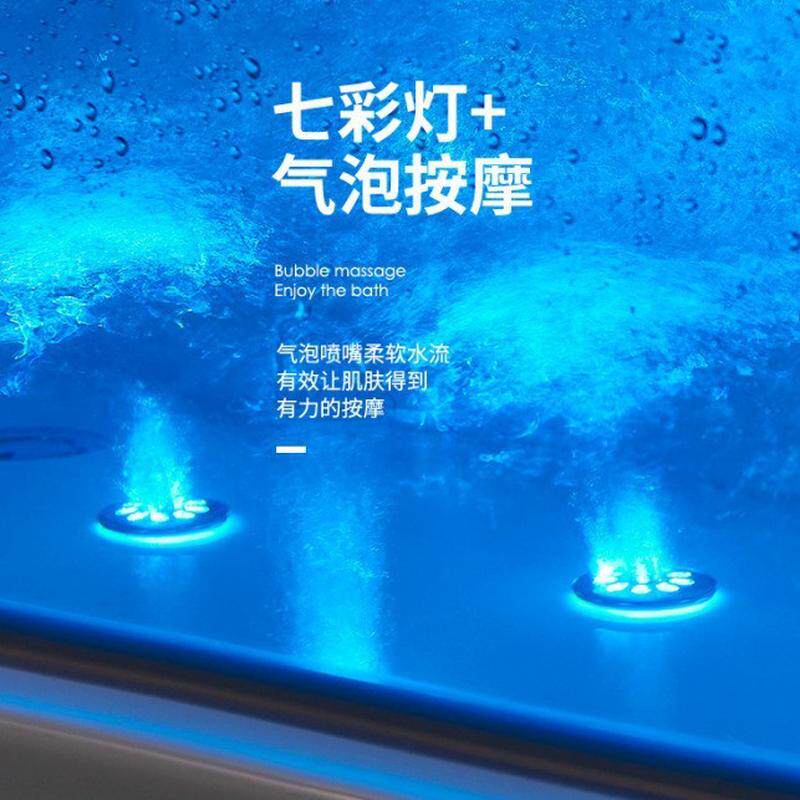 圆形嵌入式按摩大瀑布情侣冲浪双人浴缸智能恒温小户型家用浴池