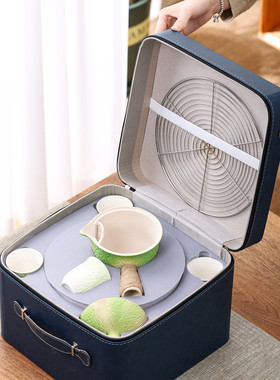 家用室内围炉煮茶便携旅行茶具新式电炉户外打边炉烧烤炉户外煮茶