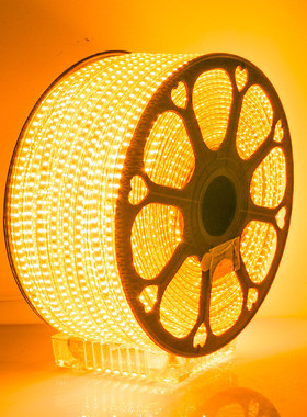 led灯带220v2835三排ktv商场室内外防水超亮照明绿色蓝色灯带红色