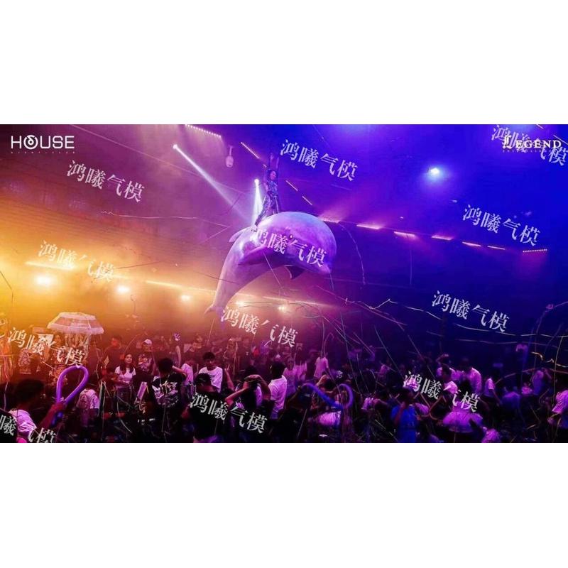 热销pvc海豚气模酒吧高空威亚悬挂飞机道具舞台演艺充气互动鲨鱼