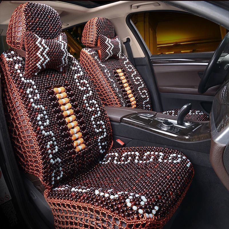 热销w8b木珠汽车坐垫汽车夏季手珠珠子透气通风凉垫勾网全包夏天