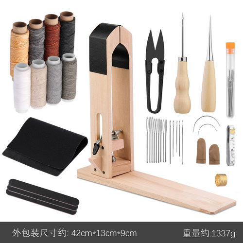 固定手缝木夹三角针间距尺组合缝纫工具套装缝直线批发可调节木夹