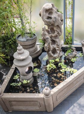 热销创意鱼池水幕瀑布墙假山流水喷泉庭院造景园林花园装饰品落地