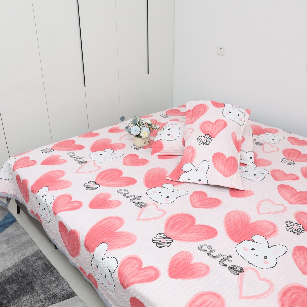 厂家四季雪花棉床盖绗缝走线正反两面夹棉榻榻米大炕通用