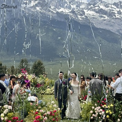 易清理银色丝带礼花礼炮喷花筒 户外目的地婚礼出片氛围感高级感