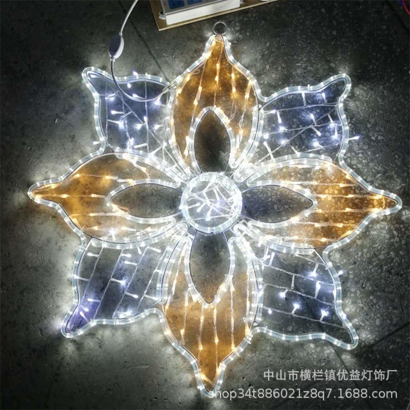 雪花造型图案灯led店铺商场墙上挂件户外亮化工程节日装饰景观灯