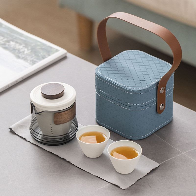 旅行茶具套装一壶四杯便携式户外露营随身泡茶陶瓷快客杯logo