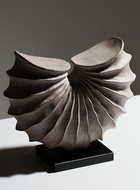 热销艺贝子高级感新中式创意海螺摆件复古客厅酒柜玄关售楼处软装