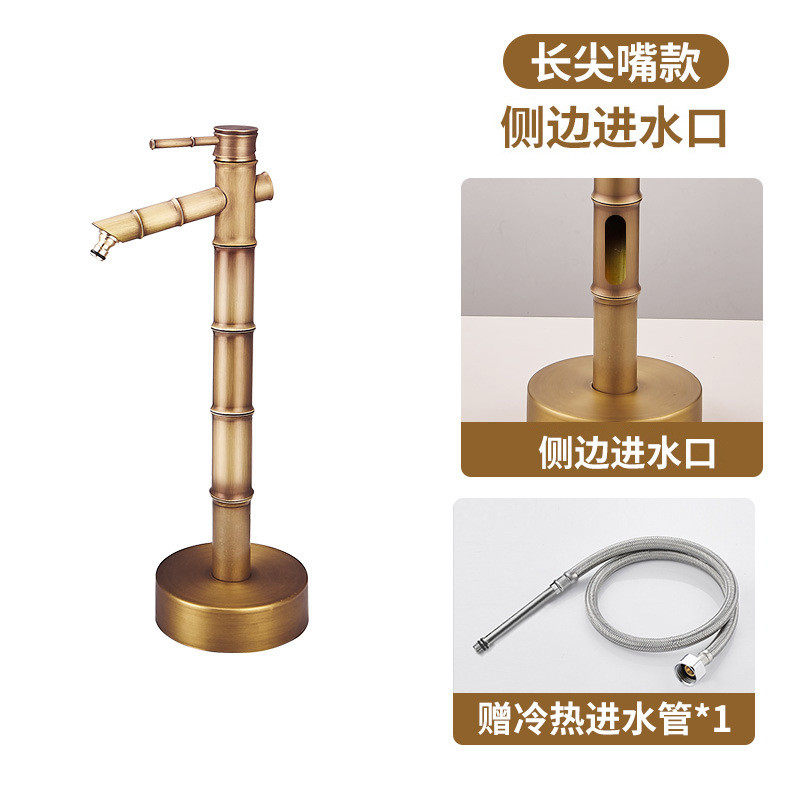 户外全铜仿古花园龙头别墅水管立柱防冻裂室外竹节水栓庭院浇花