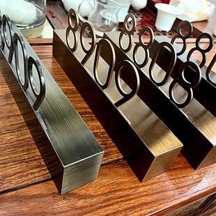 拉丝精工钛金属不锈钢厂家宾馆包厢酒店发光门牌号带灯指示牌制作