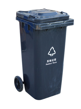 户外灰色100l环卫塑料商用物业垃圾桶带盖分类垃圾桶餐饮小区