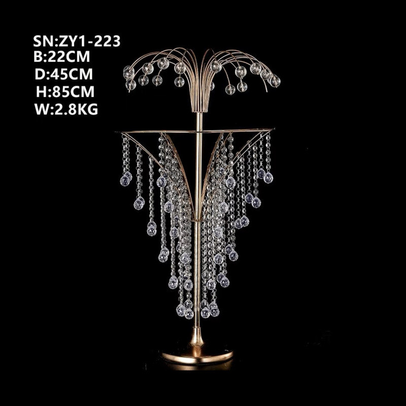 婚庆新款道具烛台桌花架系列婚礼堂舞台桌面陈设银色金装饰花器