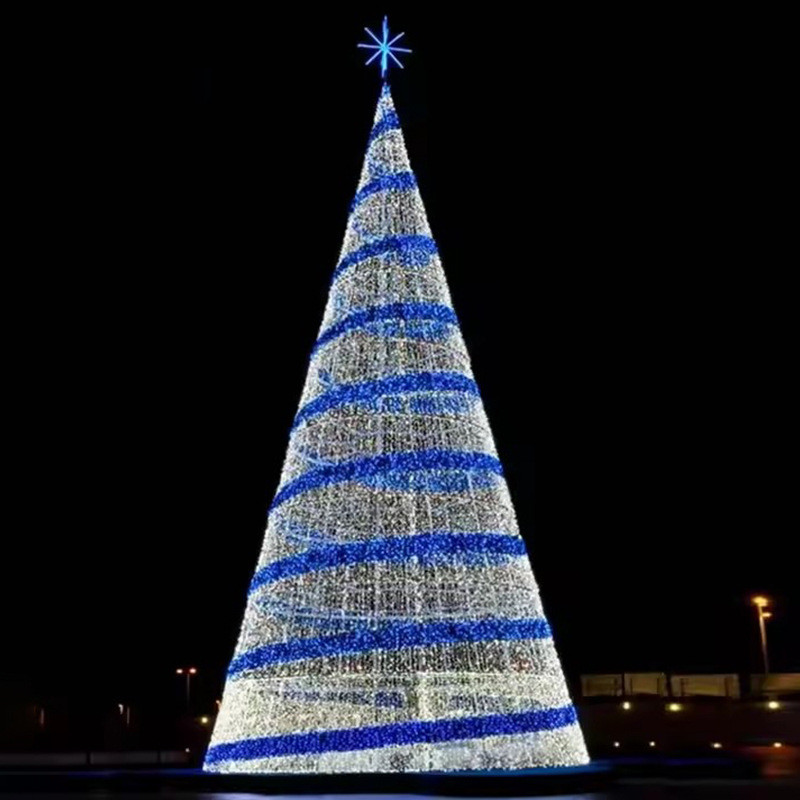 led灯圣诞树大型发光框架圣诞树户外灯会广场节日装饰摆件