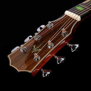热销民谣吉他全单吉他批发41寸抛光云杉木沙比利桃花芯初学吉他入